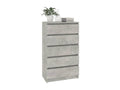 Concrete Grey Chest of Drawers 60x36x103 Engineered Wood