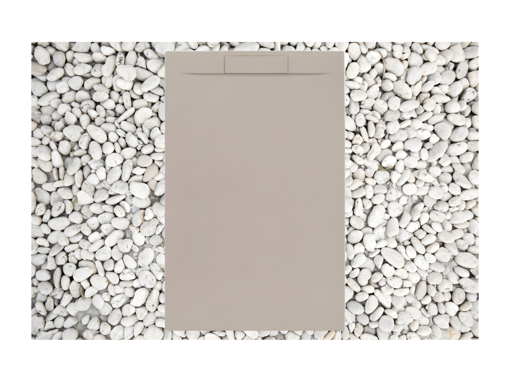 Vertchez 80x200 cm shower tray, RAL 1001, Vertchez PLUS line, made of resin and marble powder with marble resin side grate