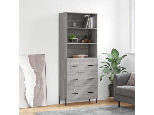 Vertchez tall sideboard, grey, 69.5x34x180 cm, engineered wood