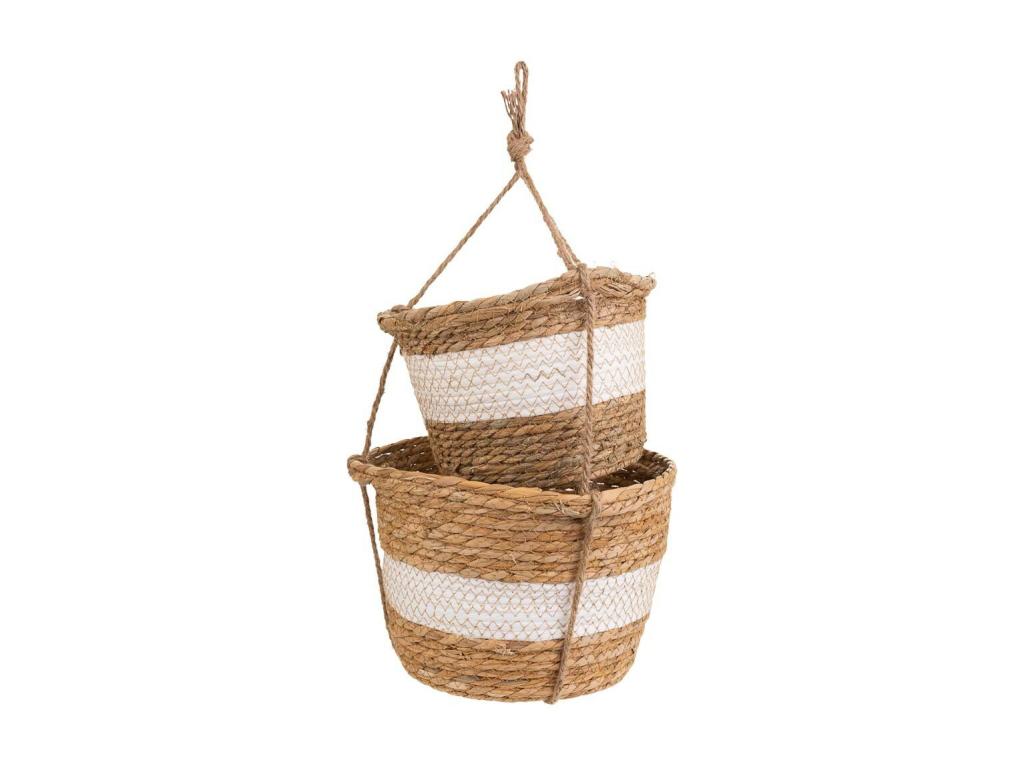 Set of 2 brown hanging baskets