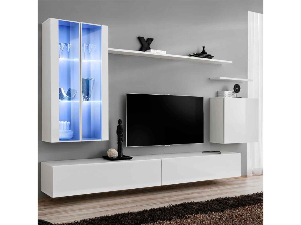 Switch XII 270cm White Wall-Mounted TV Unit