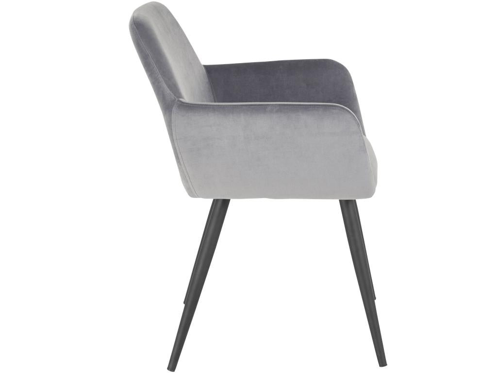 Meublita - Set of 2 dining chairs in grey velvet