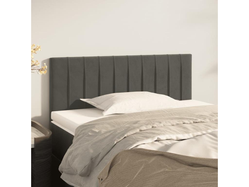 Dark Grey Headboard 100x5x78/88 cm Velvet