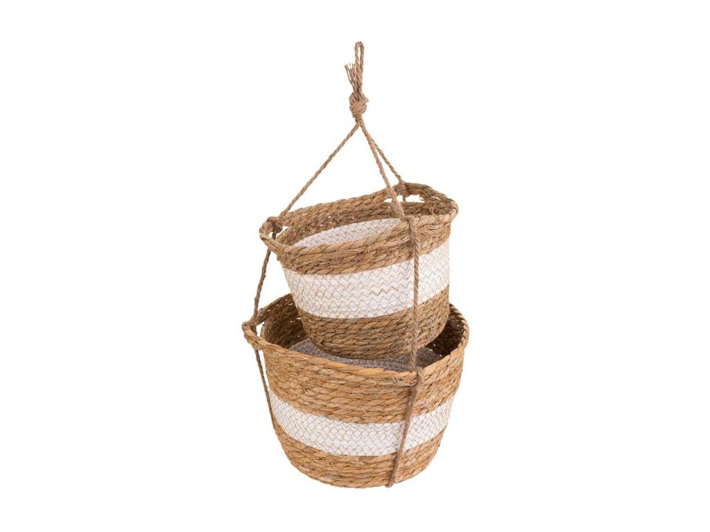 Set of 2 brown hanging baskets