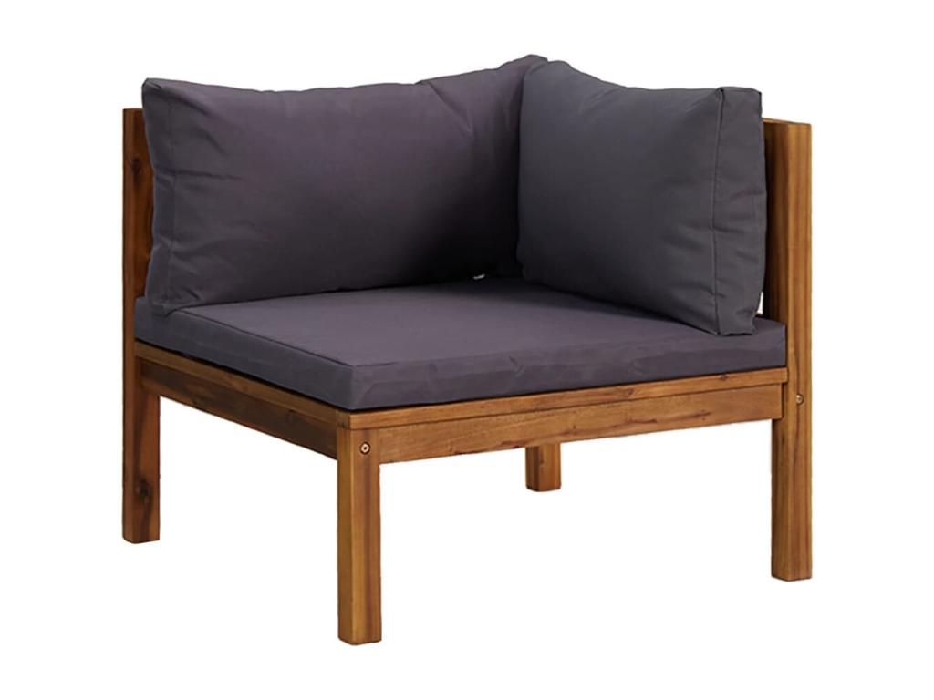 9-piece garden furniture set with cushions, solid Vertchez wood