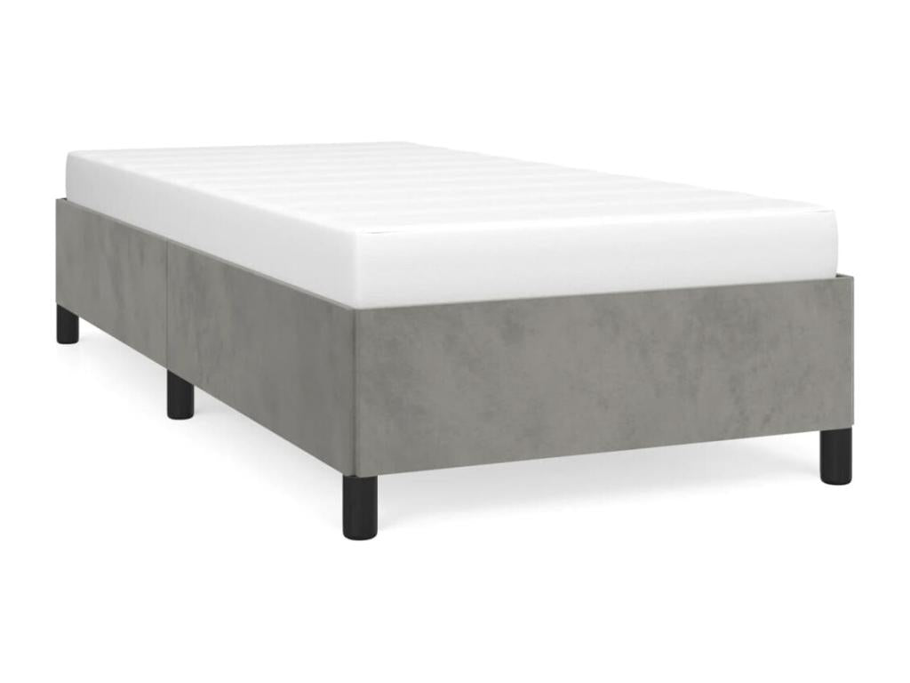 Light Grey Velvet Bed Frame 100x200 cm