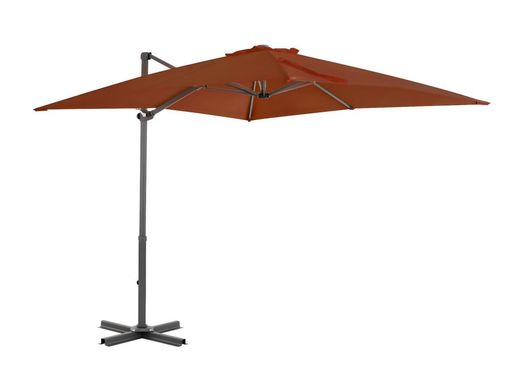 Cantilever parasol with aluminum pole, terracotta, 250x250 cm