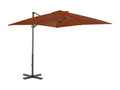 Cantilever parasol with aluminum pole, terracotta, 250x250 cm