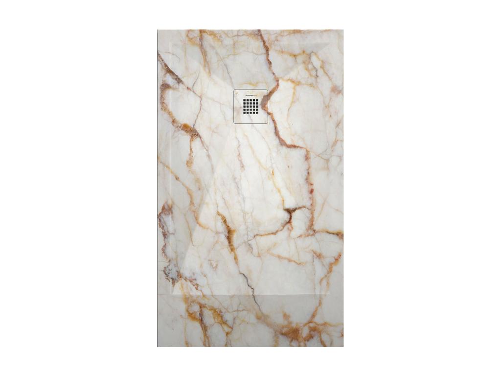Cream marble shower tray with smooth finish, Vertchez 3D color grid - 160x90 cm