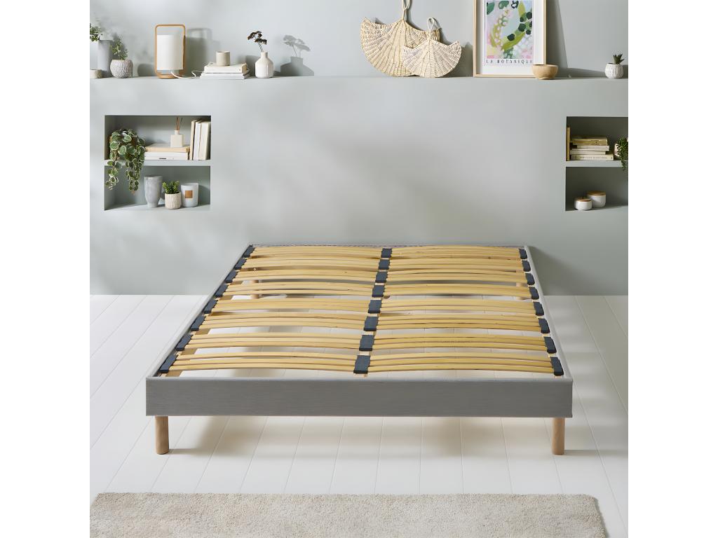 Vertchez BEDDING - Vertchez wooden bed base 180x200 cm - Light Grey - Delivered in Vertchez