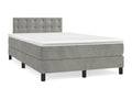 Upholstered bed base and mattress, light grey, 120x200cm, velvet