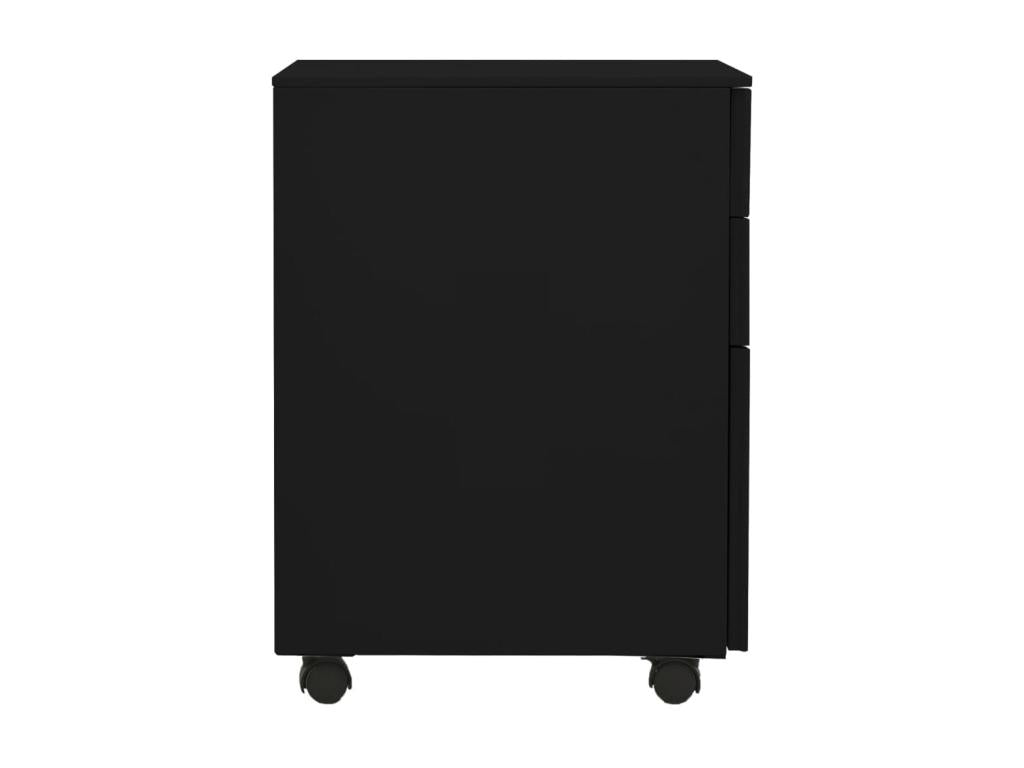 Mobile filing cabinet, black, 39x45x60 cm, steel
