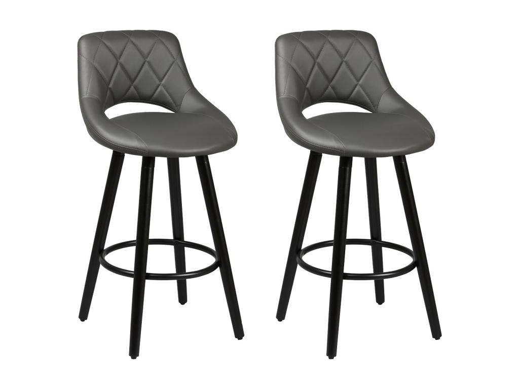 Meublita - Set of 4 Grey and Black Stools