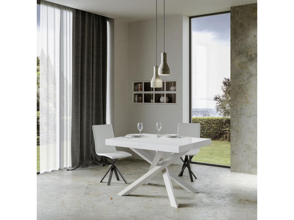 Extendable table 90x130/390 cm Volantis White Ash white frame