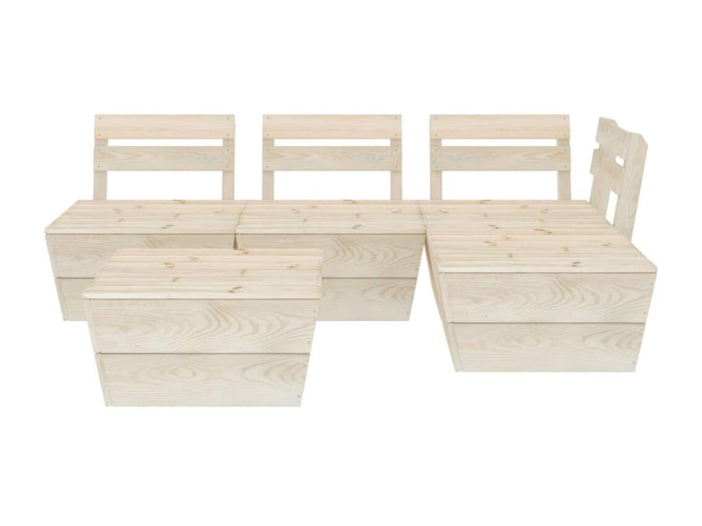 5-piece pallet garden furniture set, impregnated spruce wood