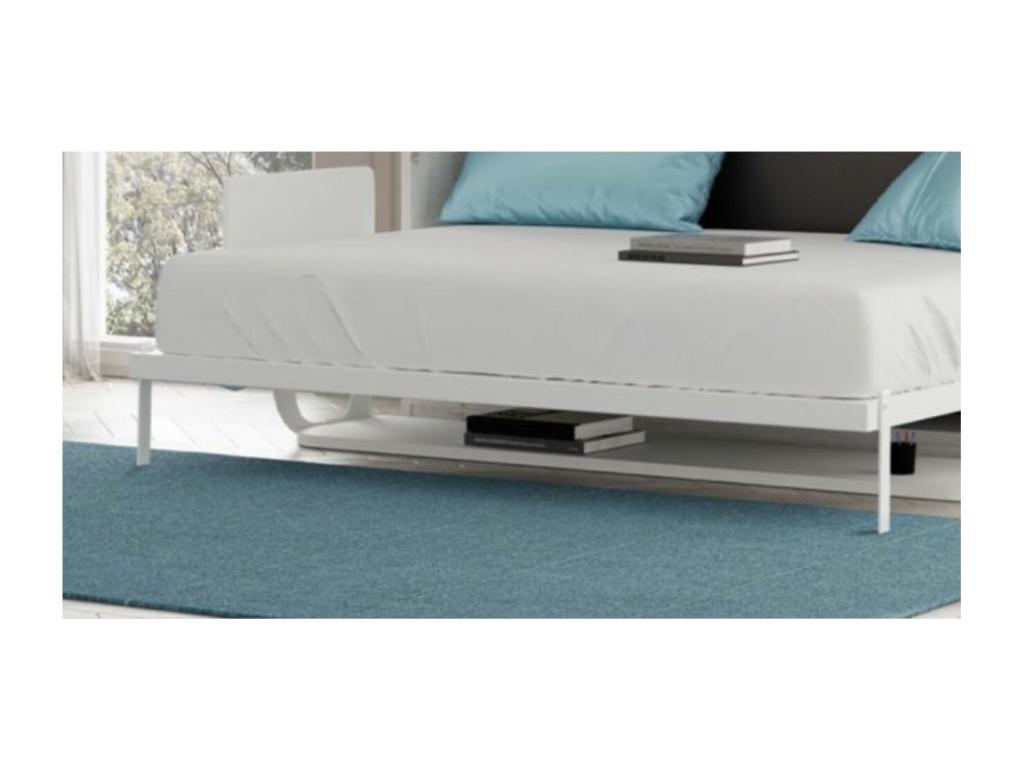 Vertical wall bed 140x190 with desk, Studante - Grey Oak front