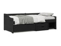 Daybed with 3 drawers, mattress not included, IRUN black, 90x200 cm