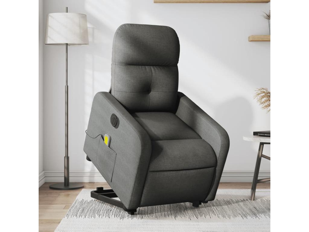 Dark Grey Fabric Electric Massage Recliner