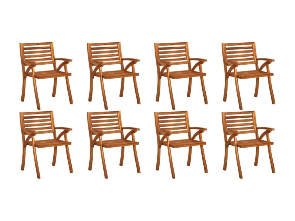 Garden chairs with cushions, 8 pcs, solid Vertchez wood, 25