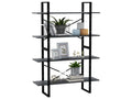4-Tier Bookshelf, Grey, 100x30x140 cm, Solid Pine Wood