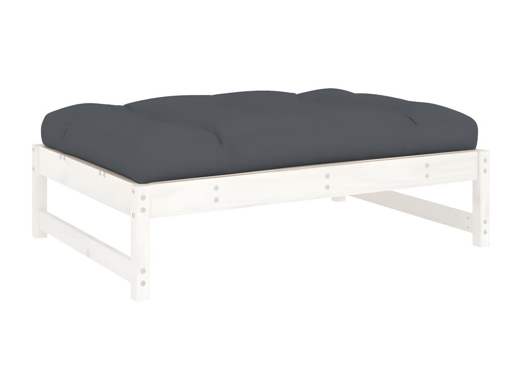 Garden footrest 120x80 cm white solid pine wood