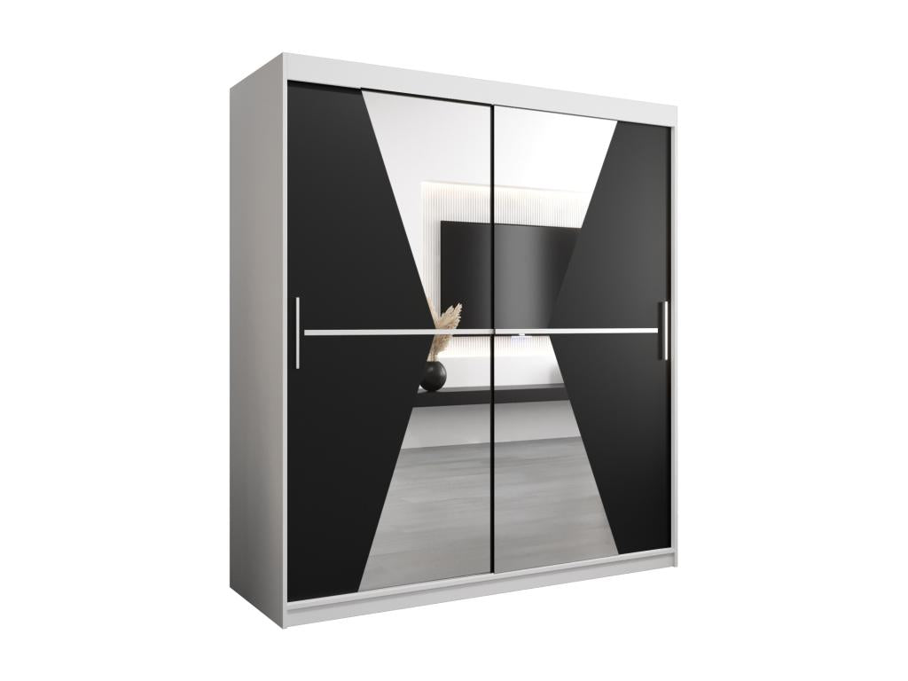 Maroko Sliding Door Wardrobe 200/180/62 2 Doors White/Black