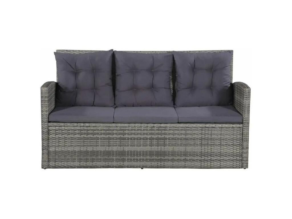 6-piece grey wicker resin garden furniture set from Vertchez