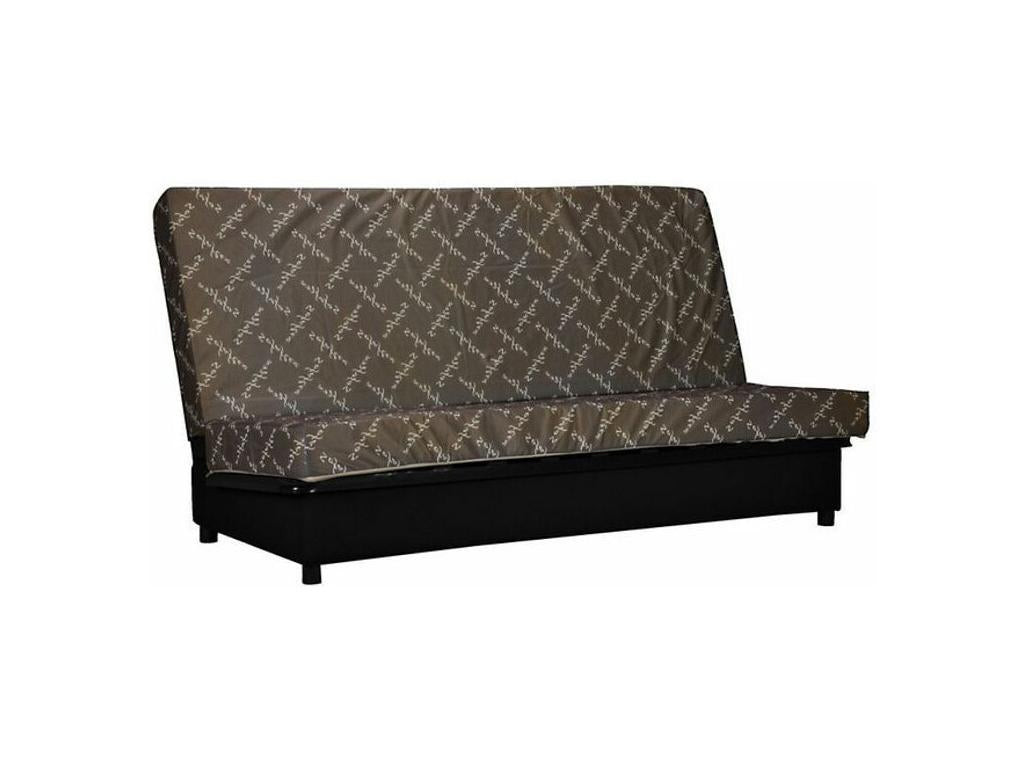 Kistar 130x190 cm fabric sofa bed with storage compartment and 13cm mattress - Amber Yellow