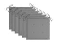 Garden chairs with grey cushions, 6 pieces, solid teak wood