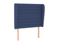 Headboard with wings, Blue, 83x23x118/128 cm, Fabric