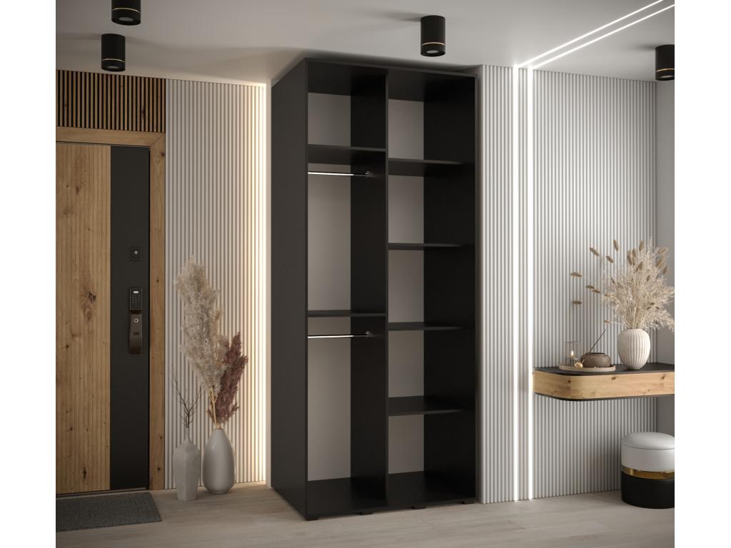 Vertchez 1 Sliding Door Wardrobe 235.2/120/60 2 Doors Black/Black/Black