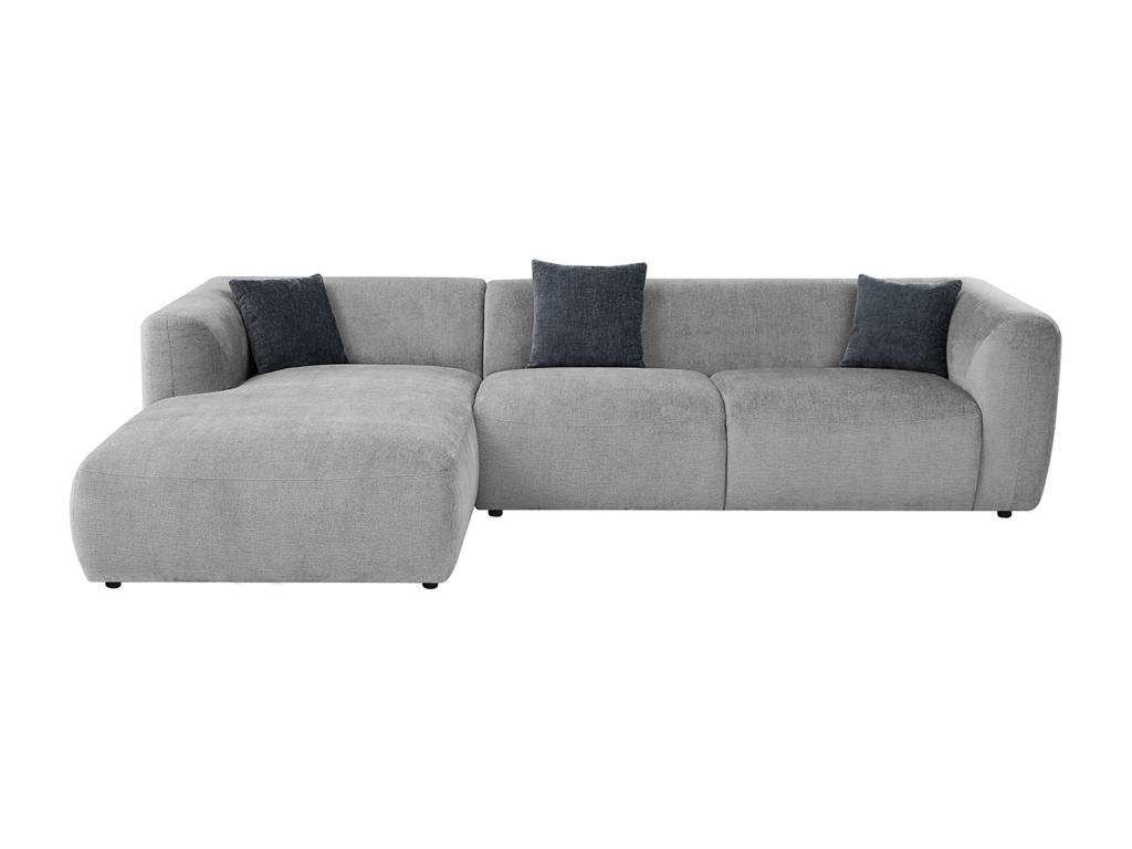Meublita left-hand corner sofa in grey fabric