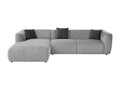 Meublita left-hand corner sofa in grey fabric