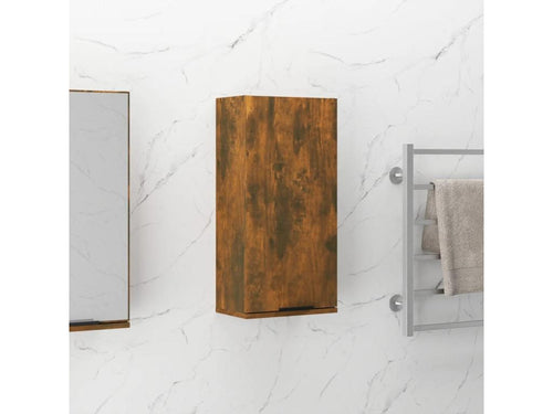 Wall-mounted bathroom cabinet, smoked oak, 32x20x67 cm