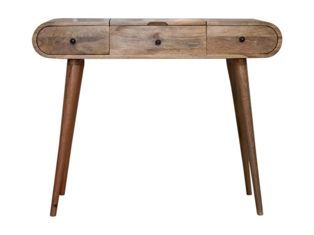 Round Oak-Style Makeup Table