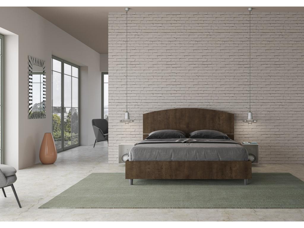 Bed with slatted base 160x190 walnut Vertchez