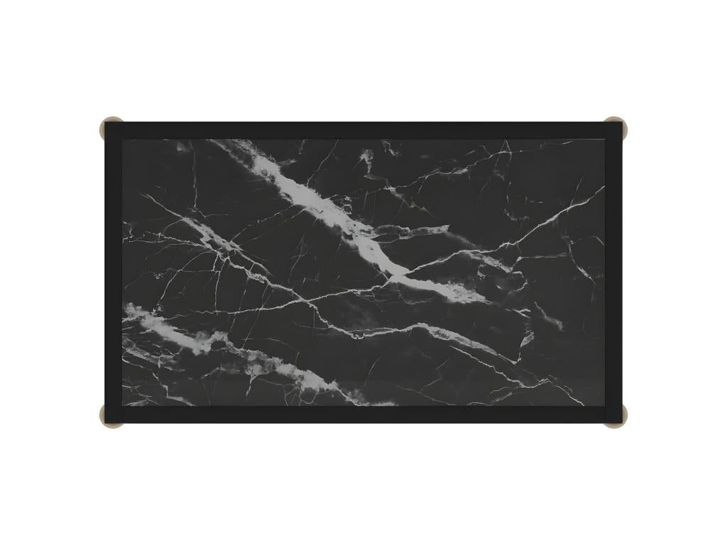 Black console table, 60x35x75 cm, tempered glass