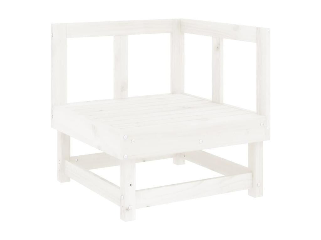 6-piece garden furniture set, white, solid pine wood