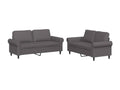2-piece sofa set with cushions, grey faux leather
