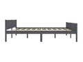 Bed frame without mattress, solid grey pine wood, 200x200 cm