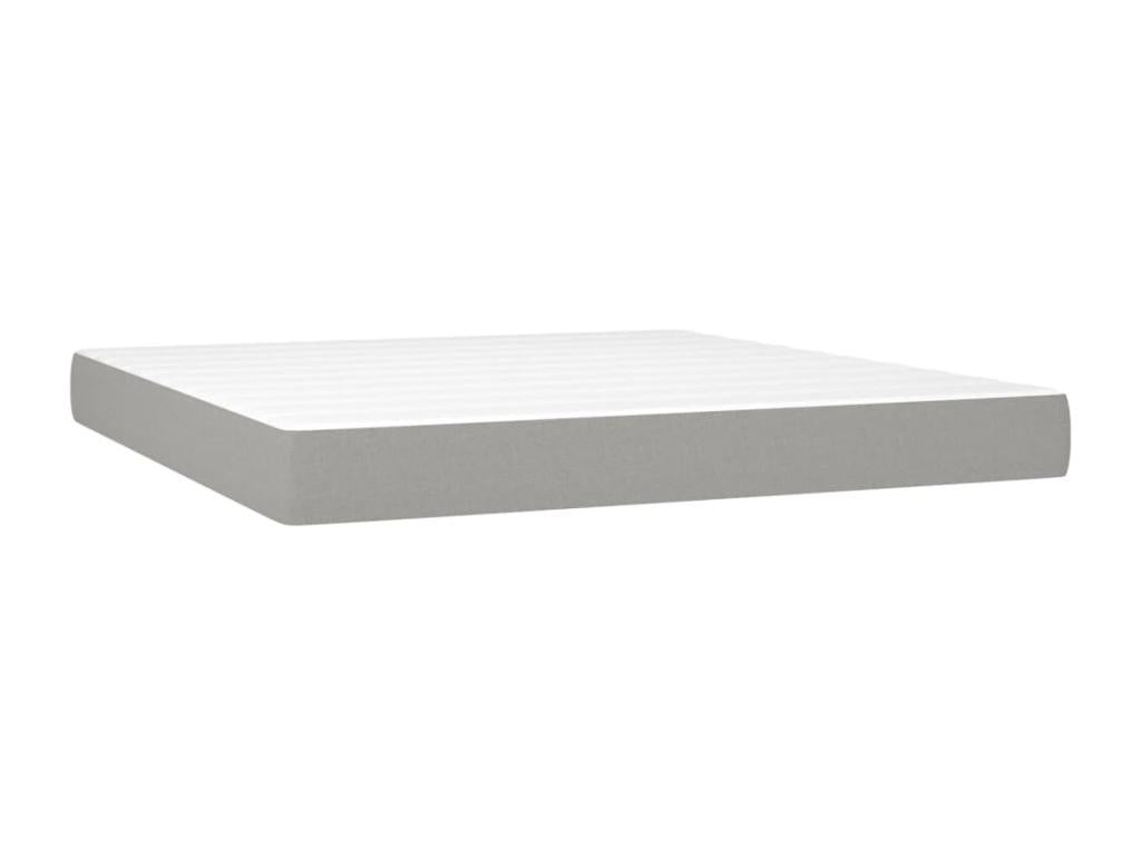 Bed base and mattress in Vertchez, light grey, 160x200cm, velvet