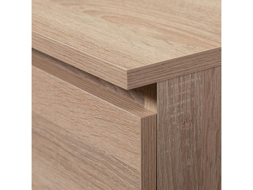 PIKSEL Green Oak Computer Desk, Left-Handed, 90 cm, 1 Door, 1 Drawer, Green Oak Front, 3 Shelves, 90x50x77 cm