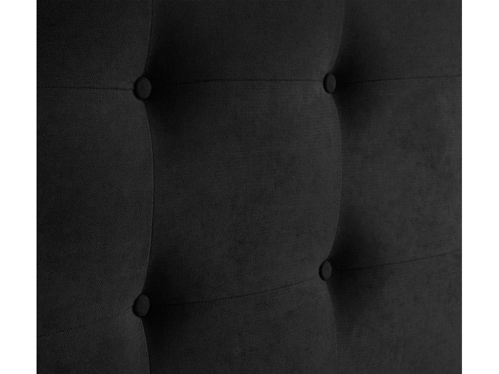 Vertchez Aqualine Upholstered Fabric Headboard 145x115cm with Legs for 135/140cm Beds - Black