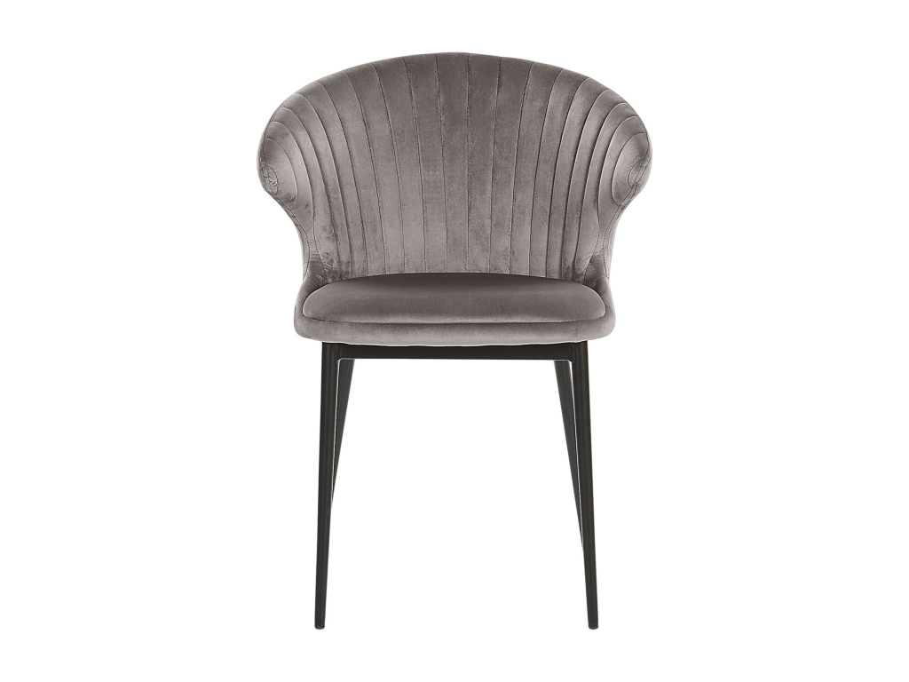 Set of 2 Vertchez Grey Velvet Dining Chairs