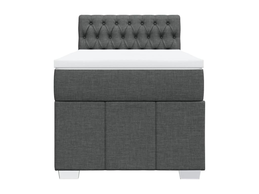 Bed base and mattress in Vertchez, dark grey, 90x190 cm, fabric